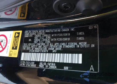 2015 Lexus Rx 350 из США, поврежденный, VIN 2T2ZK1BA6FC183878